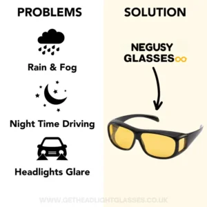 NEGUSY-Fit Over Night Driving Glasses with GlareCut Technology